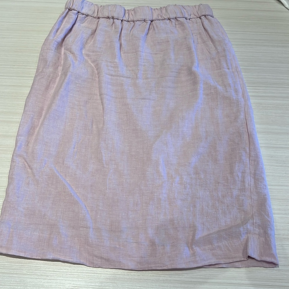 J. Crew women’s light pink linen midi skirt size L